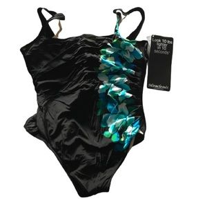 COPY - Miraclesuit Sideswipe Blue Floral Swimsuit, New with tags, 18.